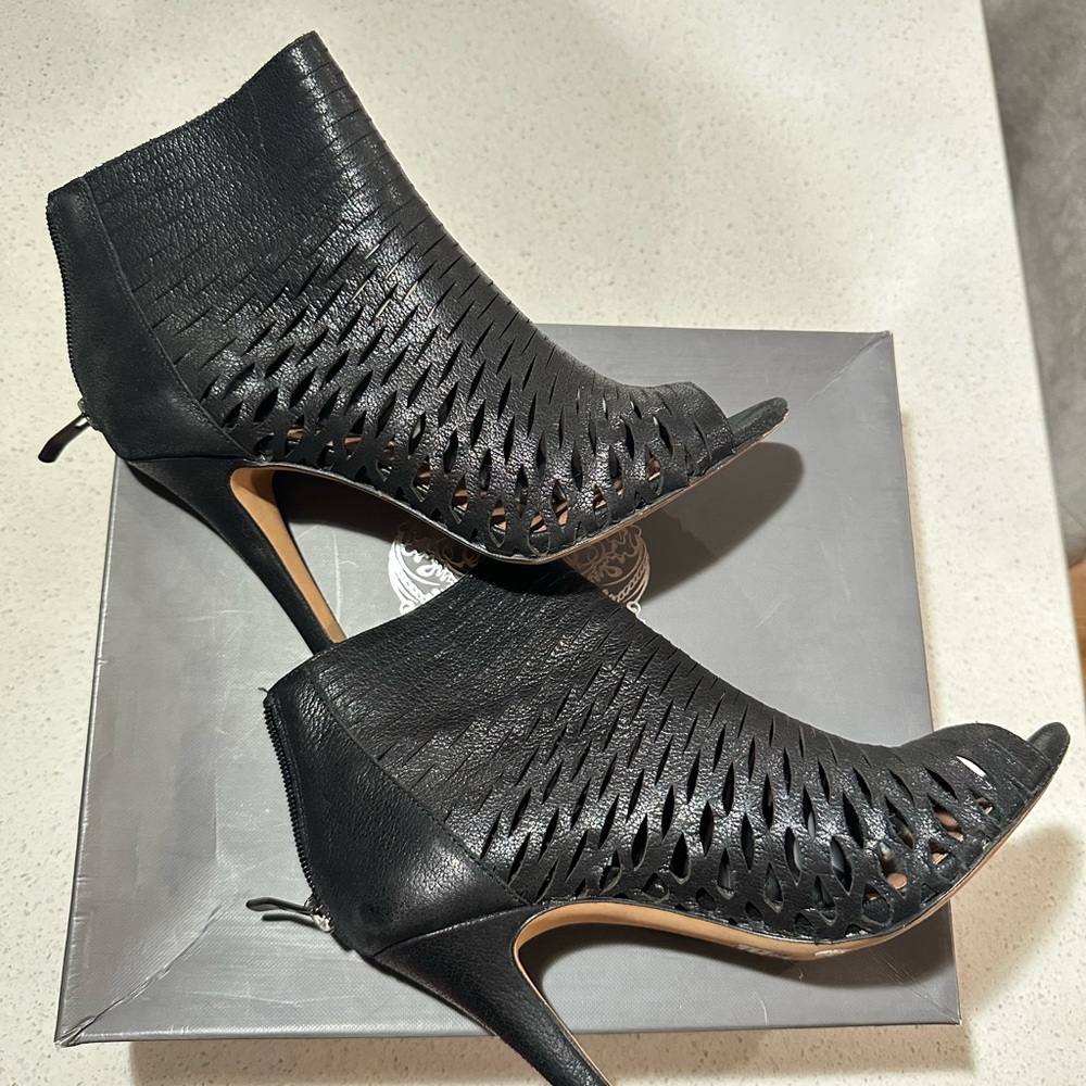 Vince Camuto Black Cutout Heeled Boots